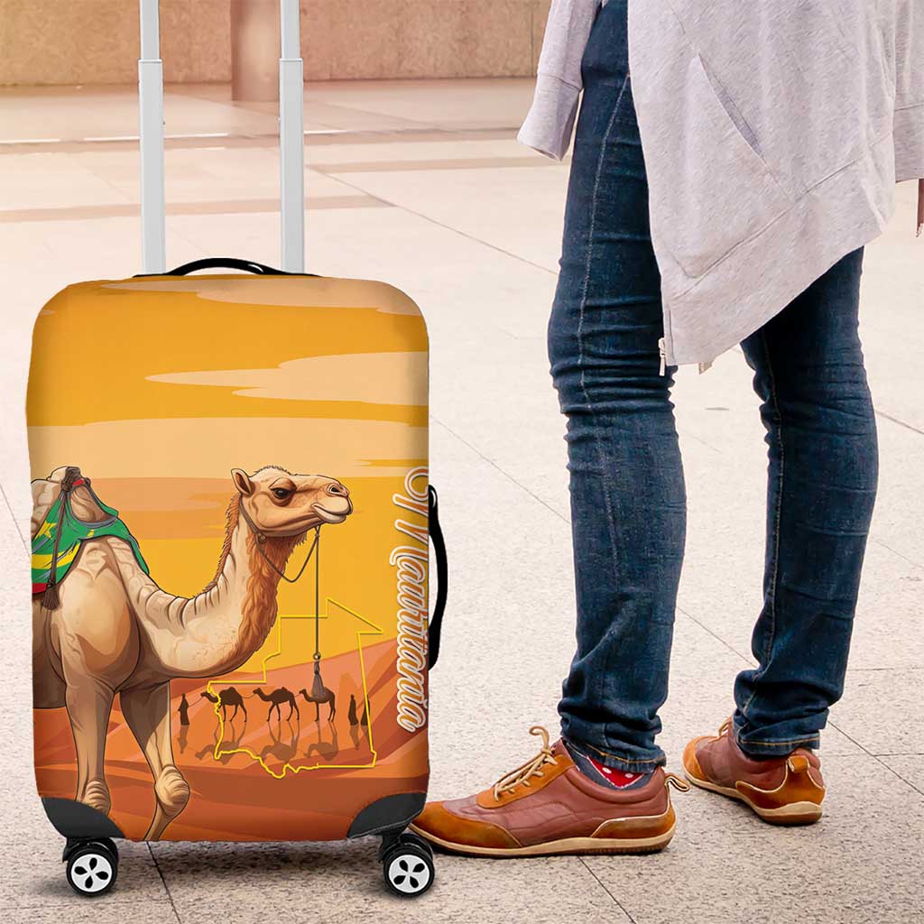 Mauritania Sahara Luggage Cover Camel With Map - Wonder Print Shop