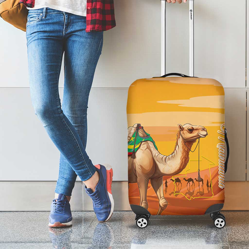 Mauritania Sahara Luggage Cover Camel With Map - Wonder Print Shop