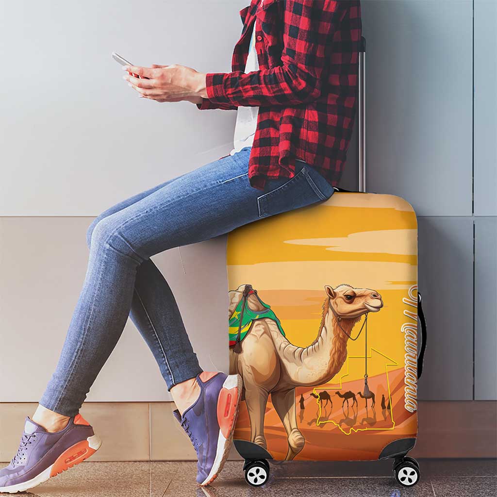Mauritania Sahara Luggage Cover Camel With Map - Wonder Print Shop