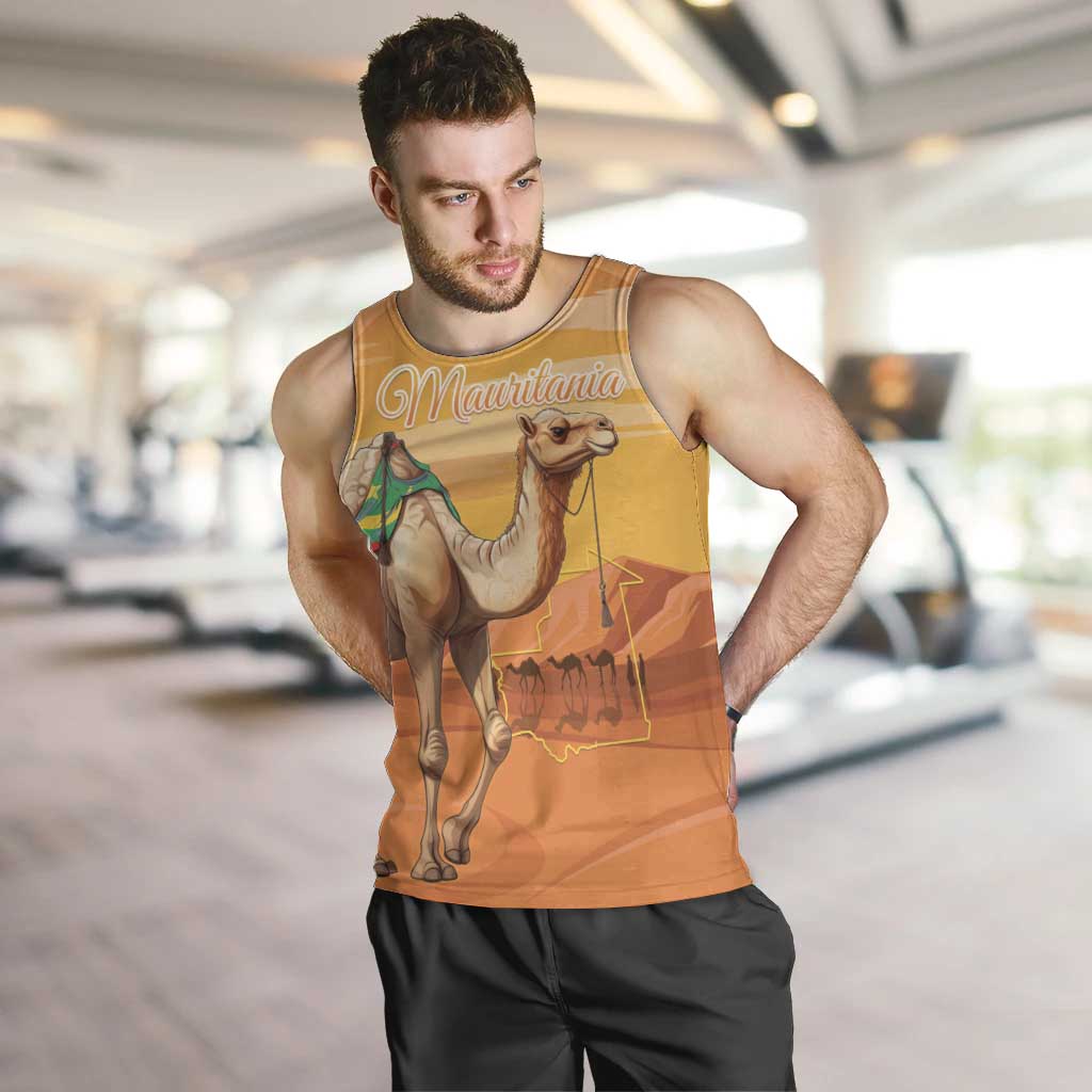 Personalized Mauritania Sahara Men Tank Top Camel With Map - Wonder Print Shop