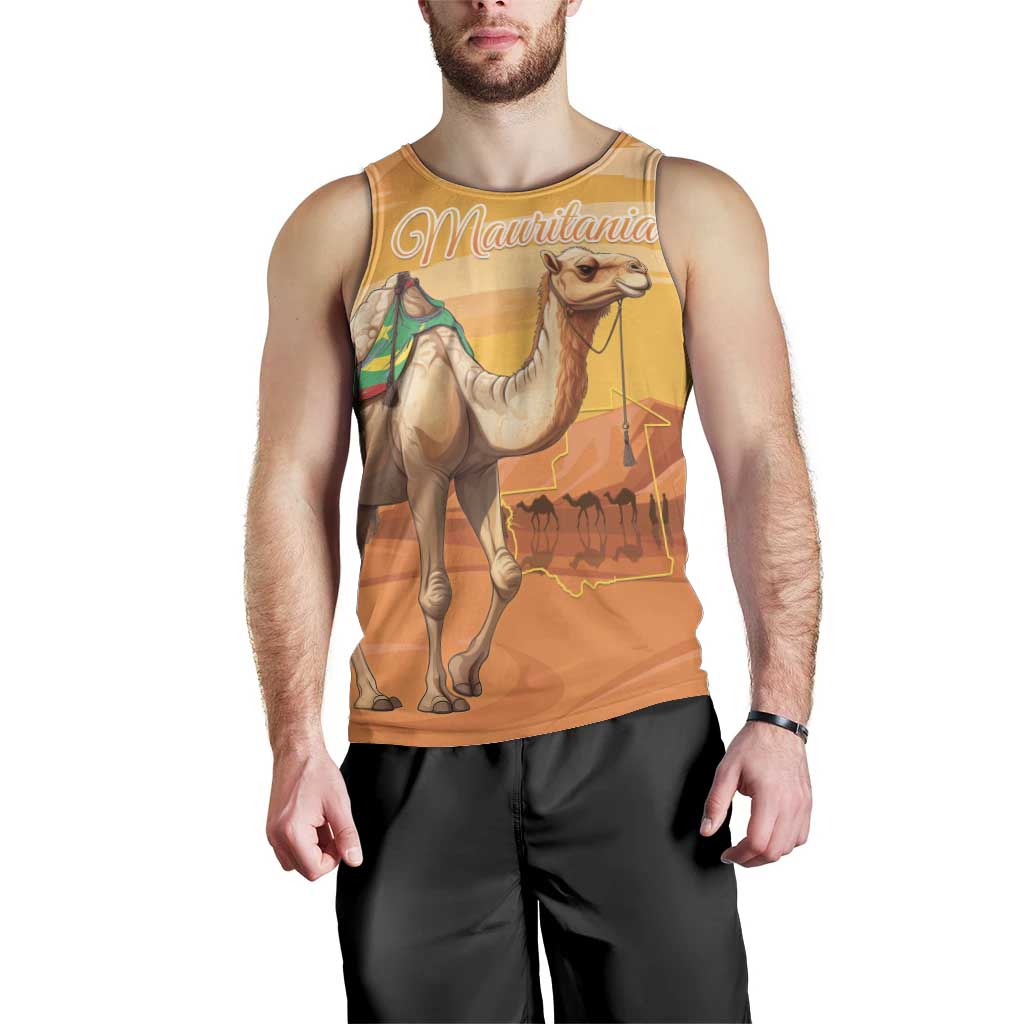 Personalized Mauritania Sahara Men Tank Top Camel With Map - Wonder Print Shop