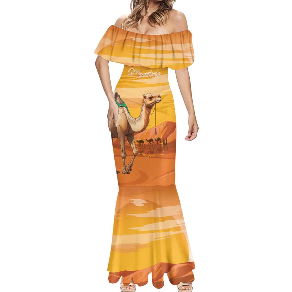 Personalized Mauritania Sahara Mermaid Dress Camel With Map - Wonder Print Shop