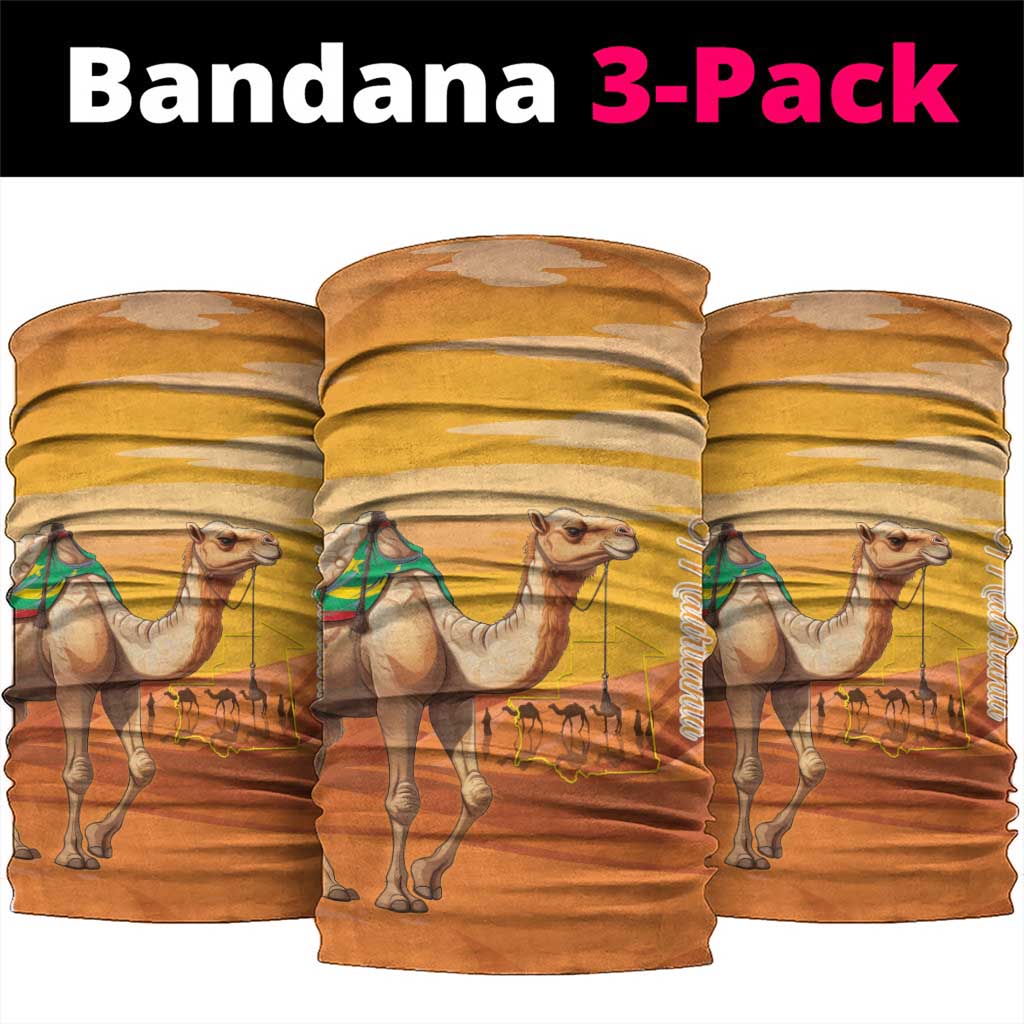 Mauritania Sahara Neck Gaiter Camel With Map - Wonder Print Shop