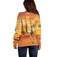 Personalized Mauritania Sahara Off Shoulder Sweater Camel With Map - Wonder Print Shop