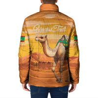 Personalized Mauritania Sahara Padded Jacket Camel With Map - Wonder Print Shop