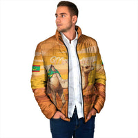 Personalized Mauritania Sahara Padded Jacket Camel With Map - Wonder Print Shop