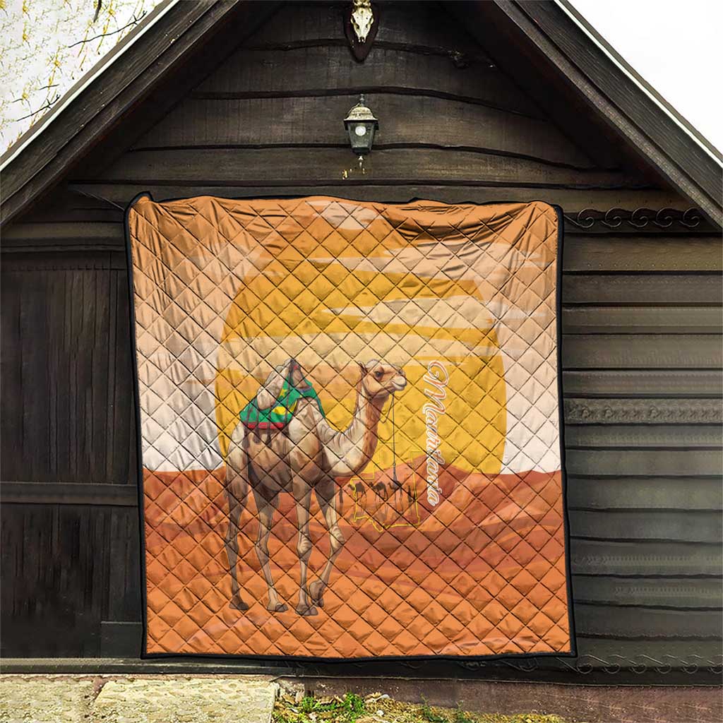 Mauritania Sahara Quilt Camel With Map - Wonder Print Shop