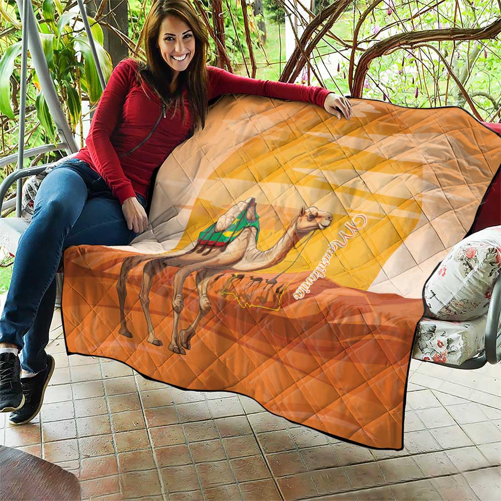 Mauritania Sahara Quilt Camel With Map - Wonder Print Shop