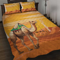 Mauritania Sahara Quilt Bed Set Camel With Map - Wonder Print Shop