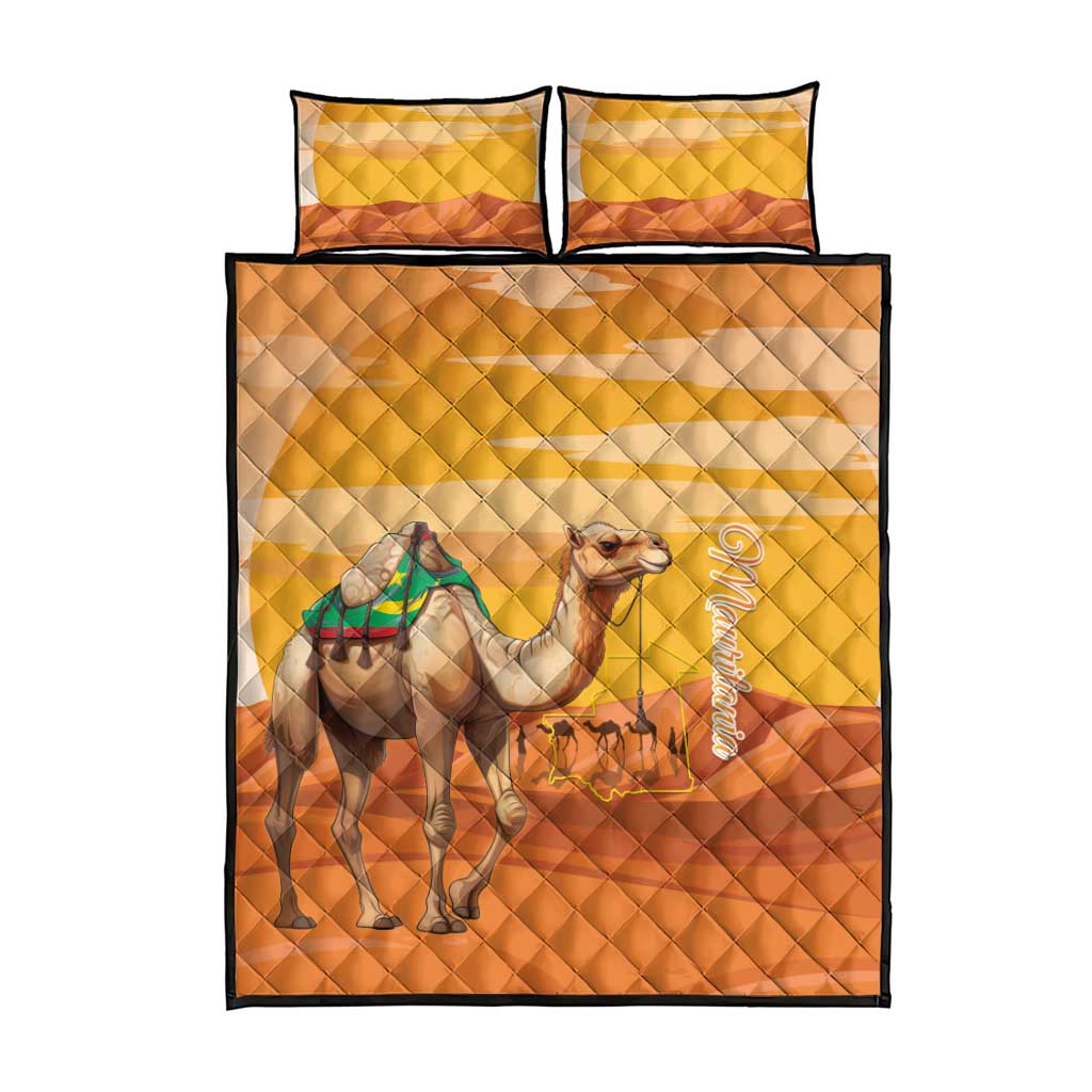 Mauritania Sahara Quilt Bed Set Camel With Map - Wonder Print Shop