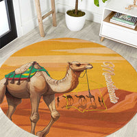 Mauritania Sahara Round Carpet Camel With Map - Wonder Print Shop