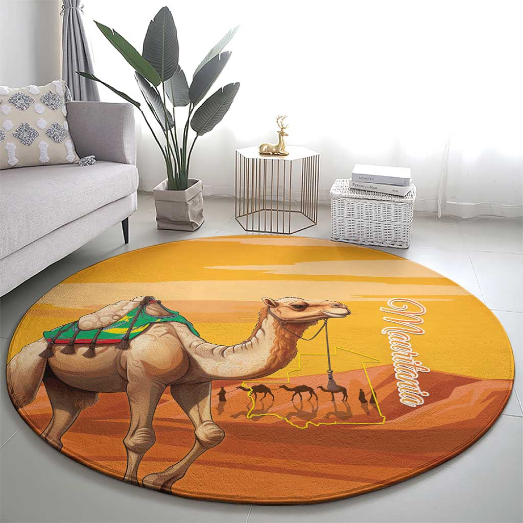 Mauritania Sahara Round Carpet Camel With Map - Wonder Print Shop