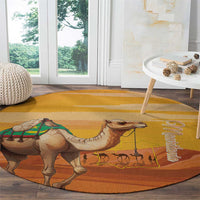 Mauritania Sahara Round Carpet Camel With Map - Wonder Print Shop