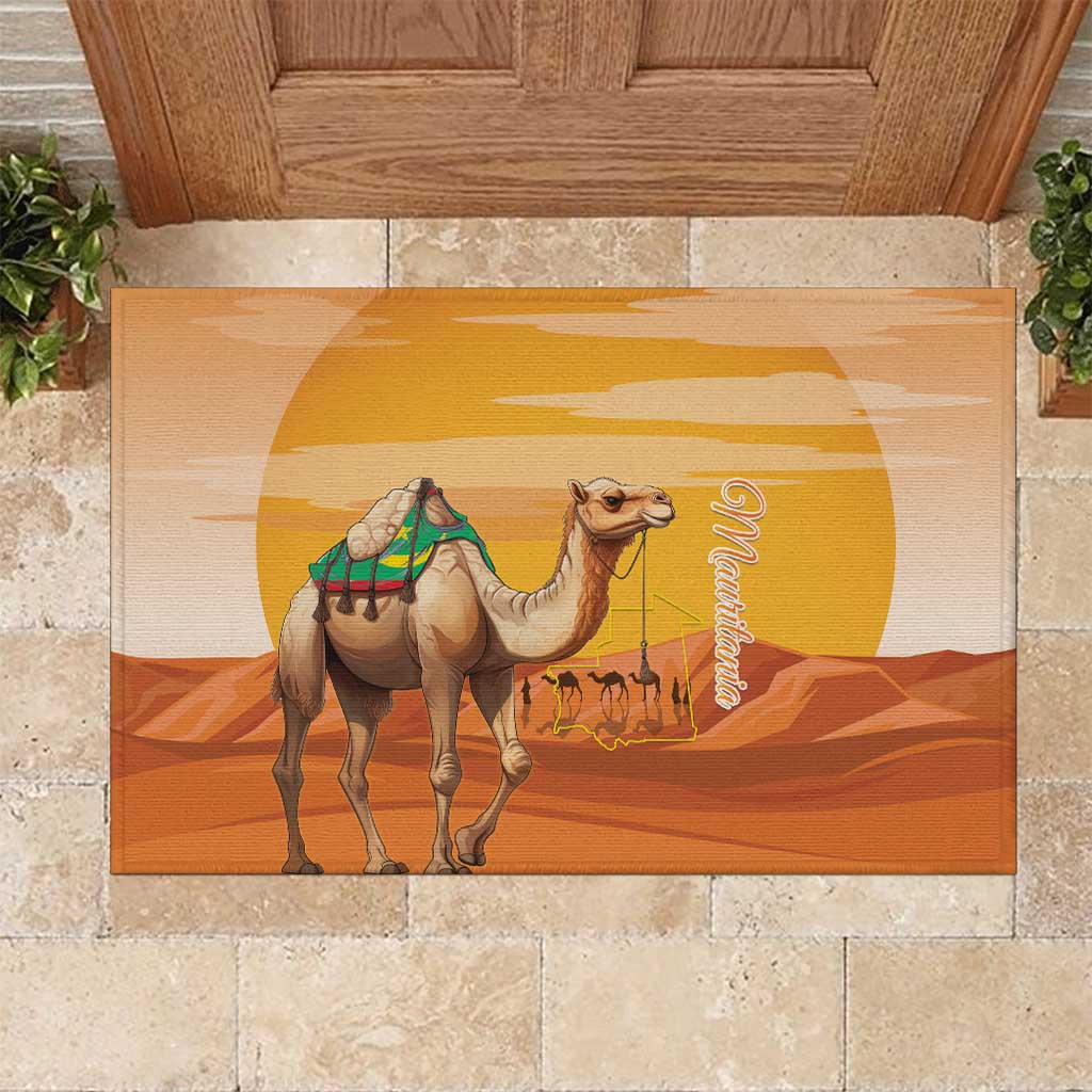 Mauritania Sahara Rubber Doormat Camel With Map - Wonder Print Shop