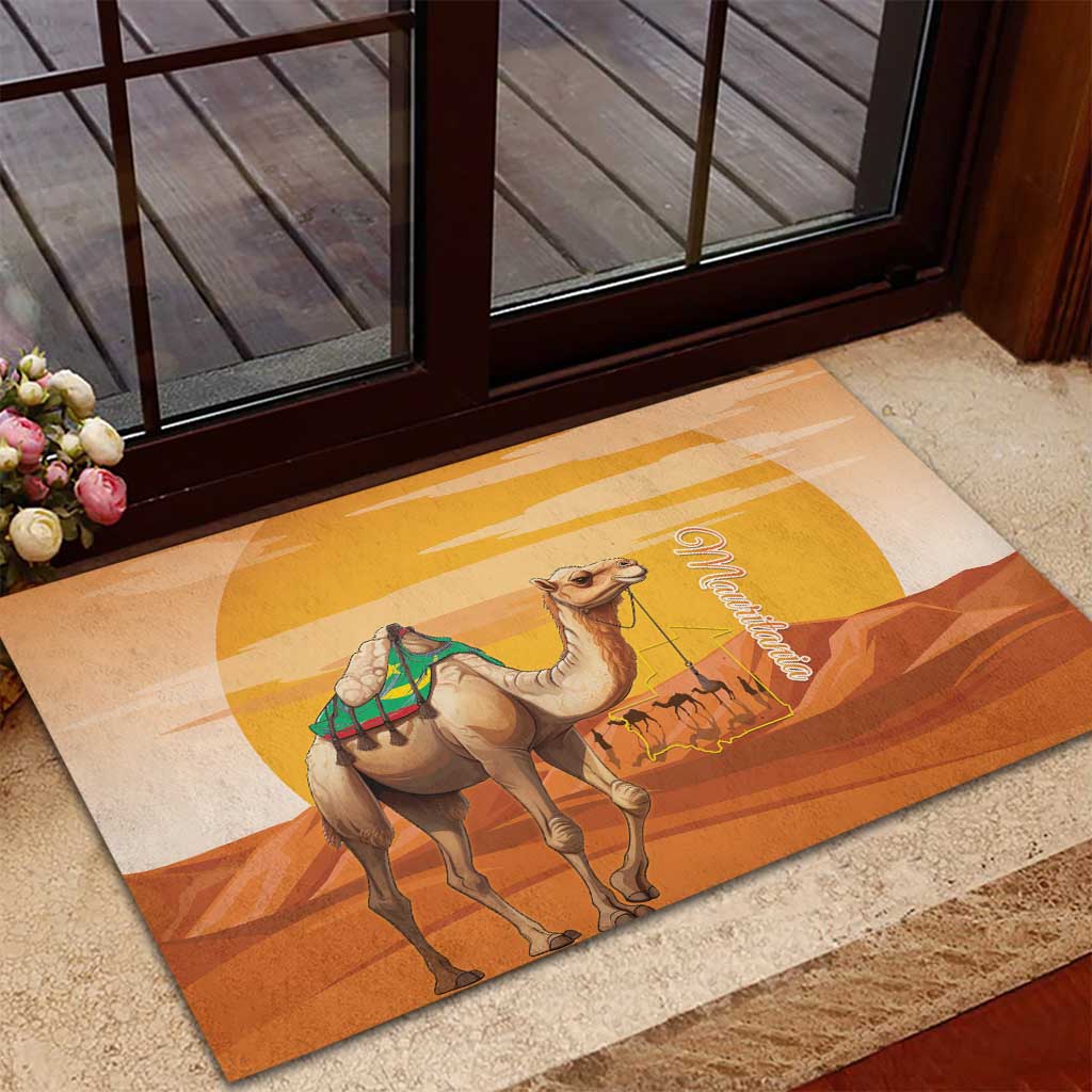 Mauritania Sahara Rubber Doormat Camel With Map - Wonder Print Shop