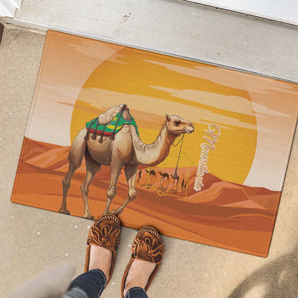 Mauritania Sahara Rubber Doormat Camel With Map - Wonder Print Shop