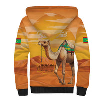 Personalized Mauritania Sahara Sherpa Hoodie Camel With Map - Wonder Print Shop