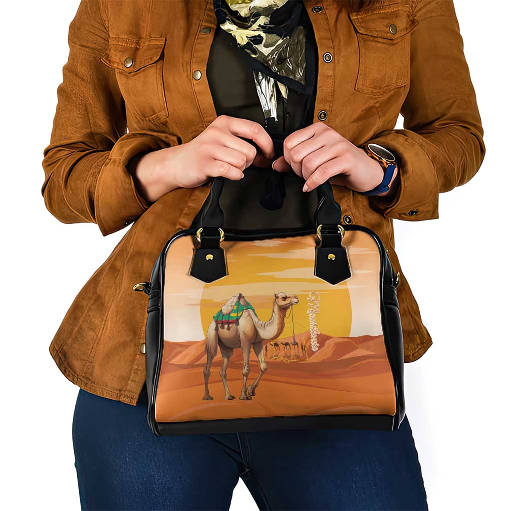 Mauritania Sahara Shoulder Handbag Camel With Map - Wonder Print Shop