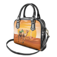 Mauritania Sahara Shoulder Handbag Camel With Map - Wonder Print Shop