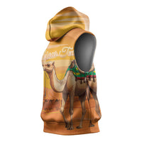 Personalized Mauritania Sahara Sleeveless Hoodie Camel With Map - Wonder Print Shop