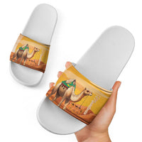 Mauritania Sahara Slide Sandals Camel With Map - Wonder Print Shop