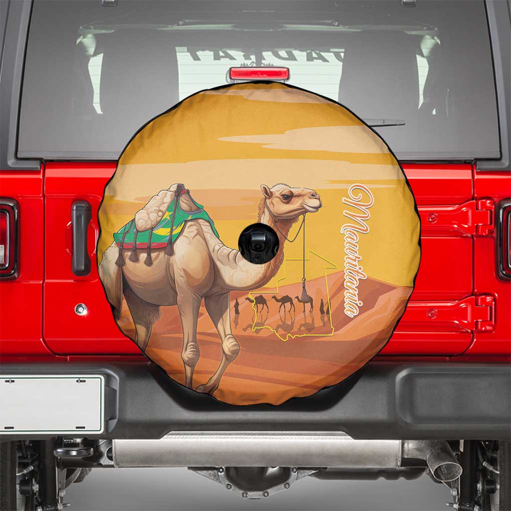 Mauritania Sahara Spare Tire Cover Camel With Map - Wonder Print Shop