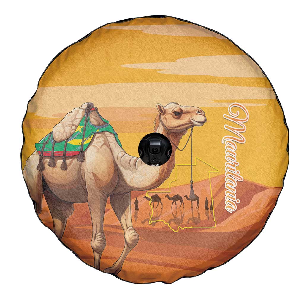 Mauritania Sahara Spare Tire Cover Camel With Map - Wonder Print Shop