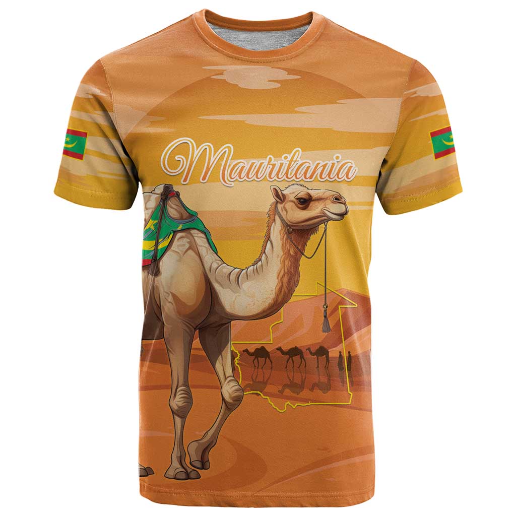 Personalized Mauritania Sahara T Shirt Camel With Map - Wonder Print Shop