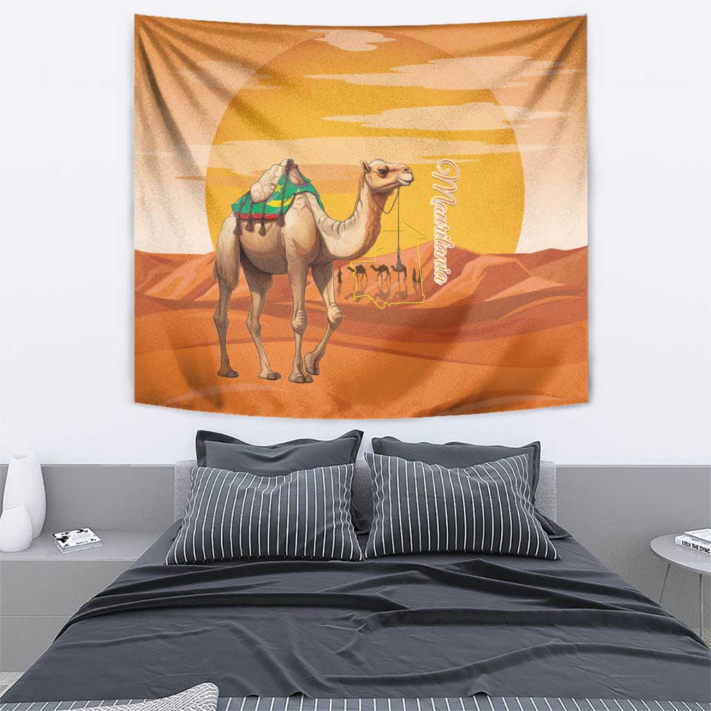 Mauritania Sahara Tapestry Camel With Map - Wonder Print Shop
