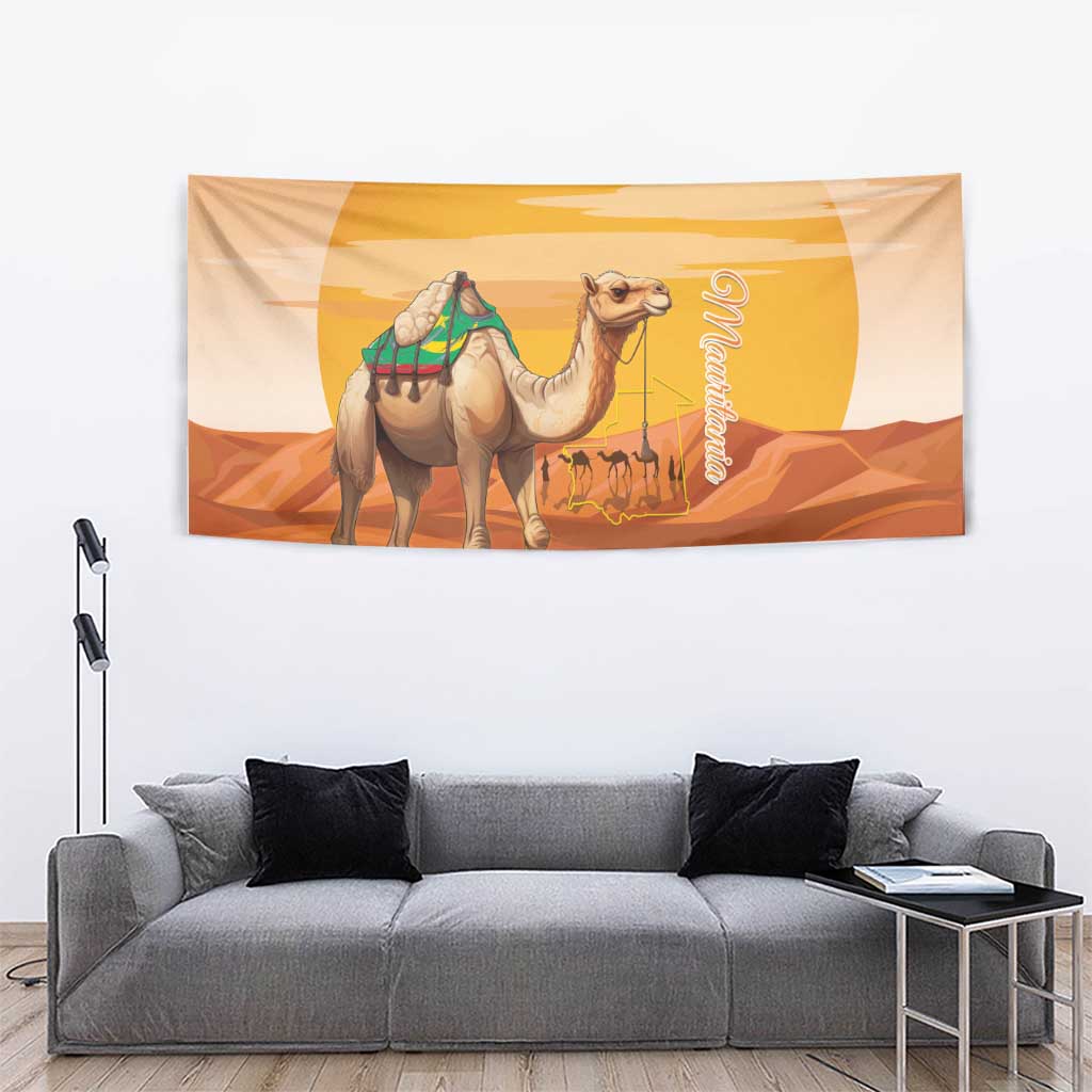 Mauritania Sahara Tapestry Camel With Map - Wonder Print Shop