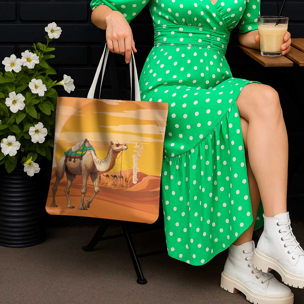 Mauritania Sahara Tote Bag Camel With Map - Wonder Print Shop