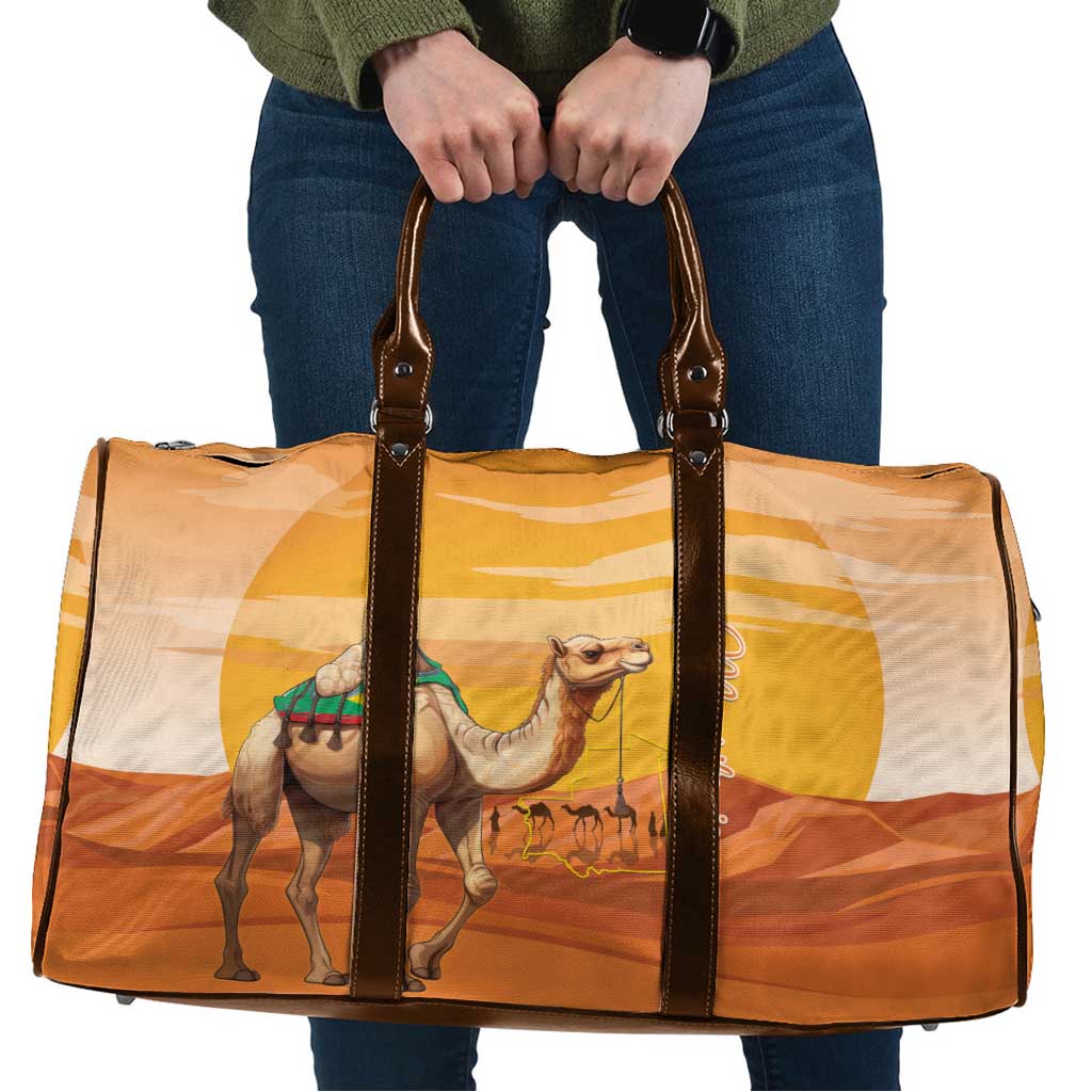 Mauritania Sahara Travel Bag Camel With Map - Wonder Print Shop