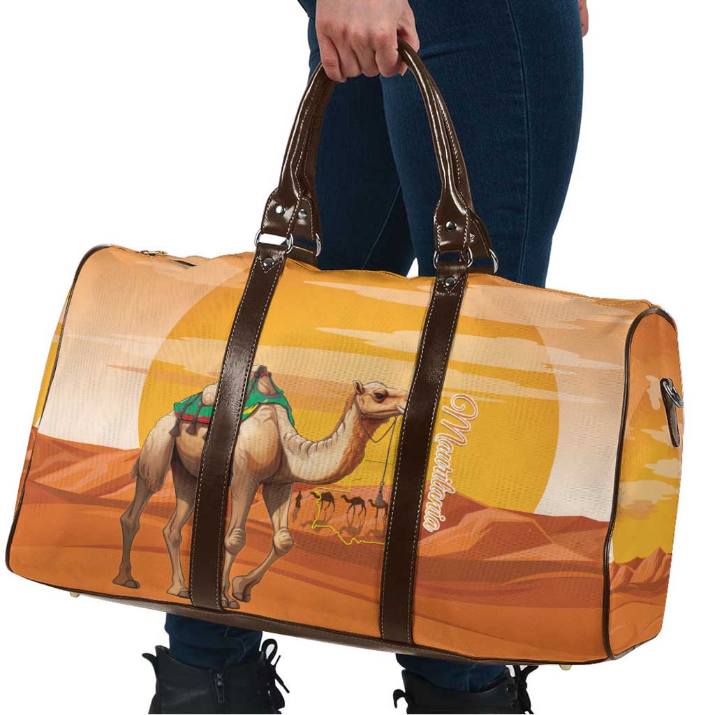 Mauritania Sahara Travel Bag Camel With Map - Wonder Print Shop