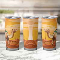 Personalized Mauritania Sahara Tumbler Cup Camel With Map - Wonder Print Shop