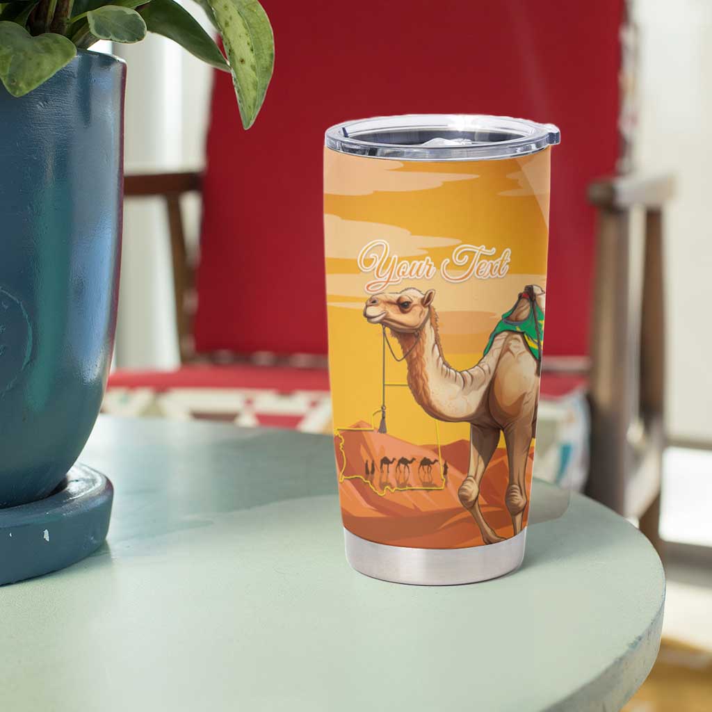 Personalized Mauritania Sahara Tumbler Cup Camel With Map - Wonder Print Shop