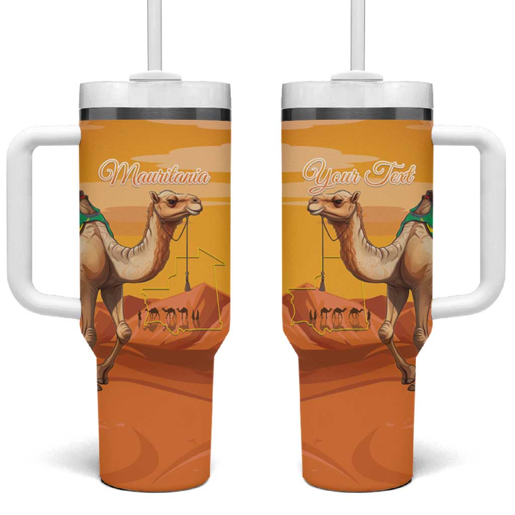 Personalized Mauritania Sahara Tumbler With Handle Camel With Map - Wonder Print Shop