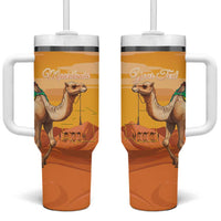 Personalized Mauritania Sahara Tumbler With Handle Camel With Map - Wonder Print Shop