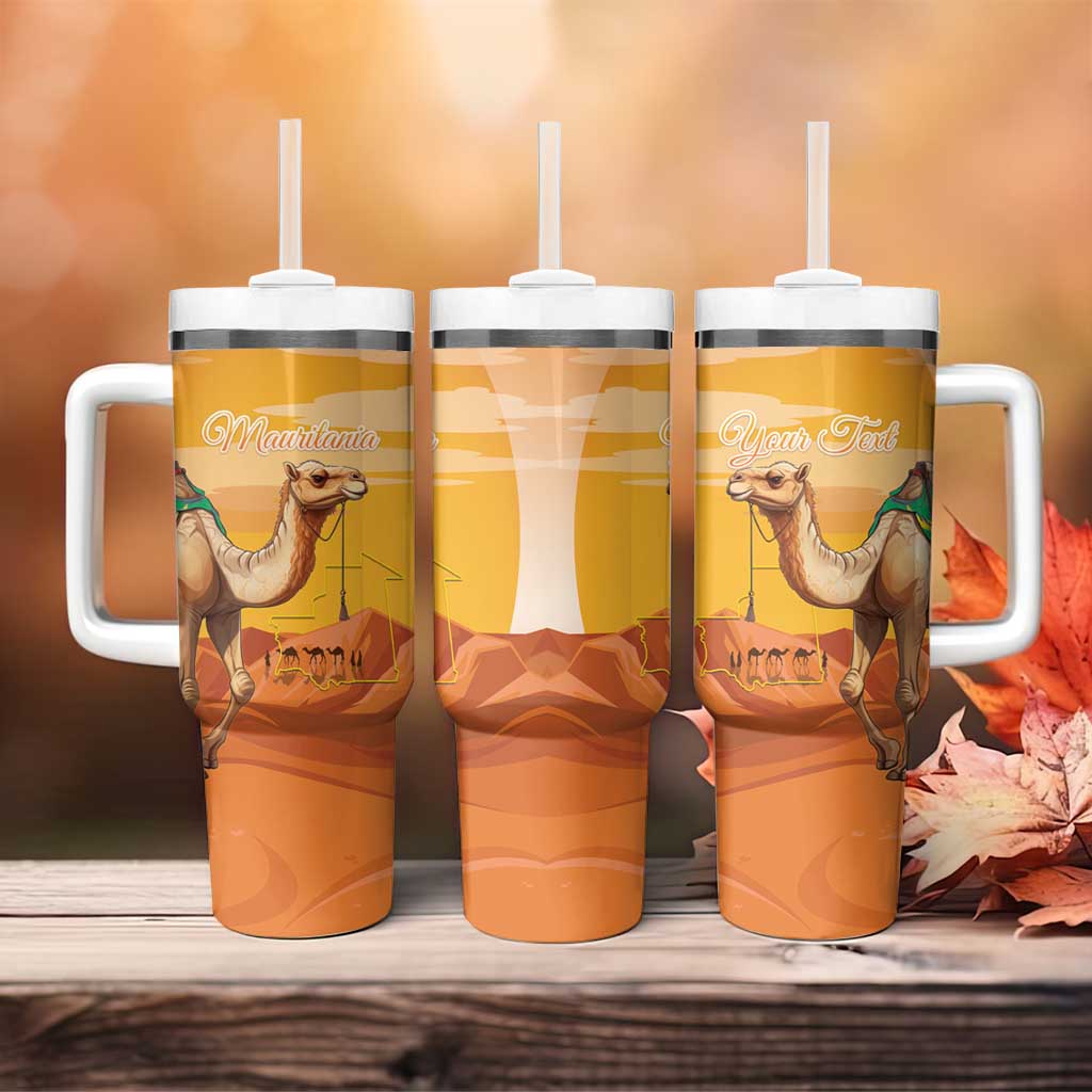 Personalized Mauritania Sahara Tumbler With Handle Camel With Map - Wonder Print Shop