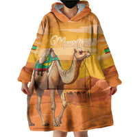 Personalized Mauritania Sahara Wearable Blanket Hoodie Camel With Map - Wonder Print Shop