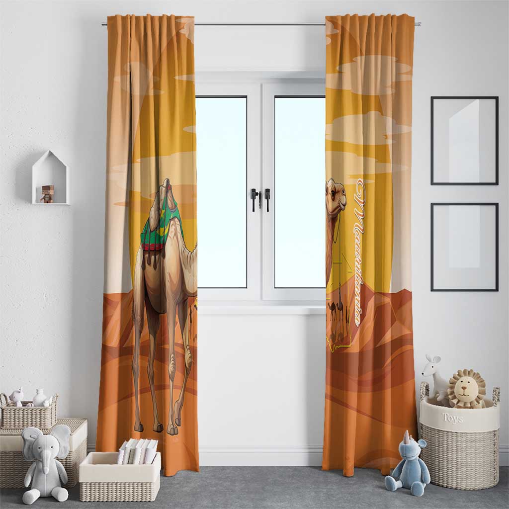 Mauritania Sahara Window Curtain Camel With Map - Wonder Print Shop