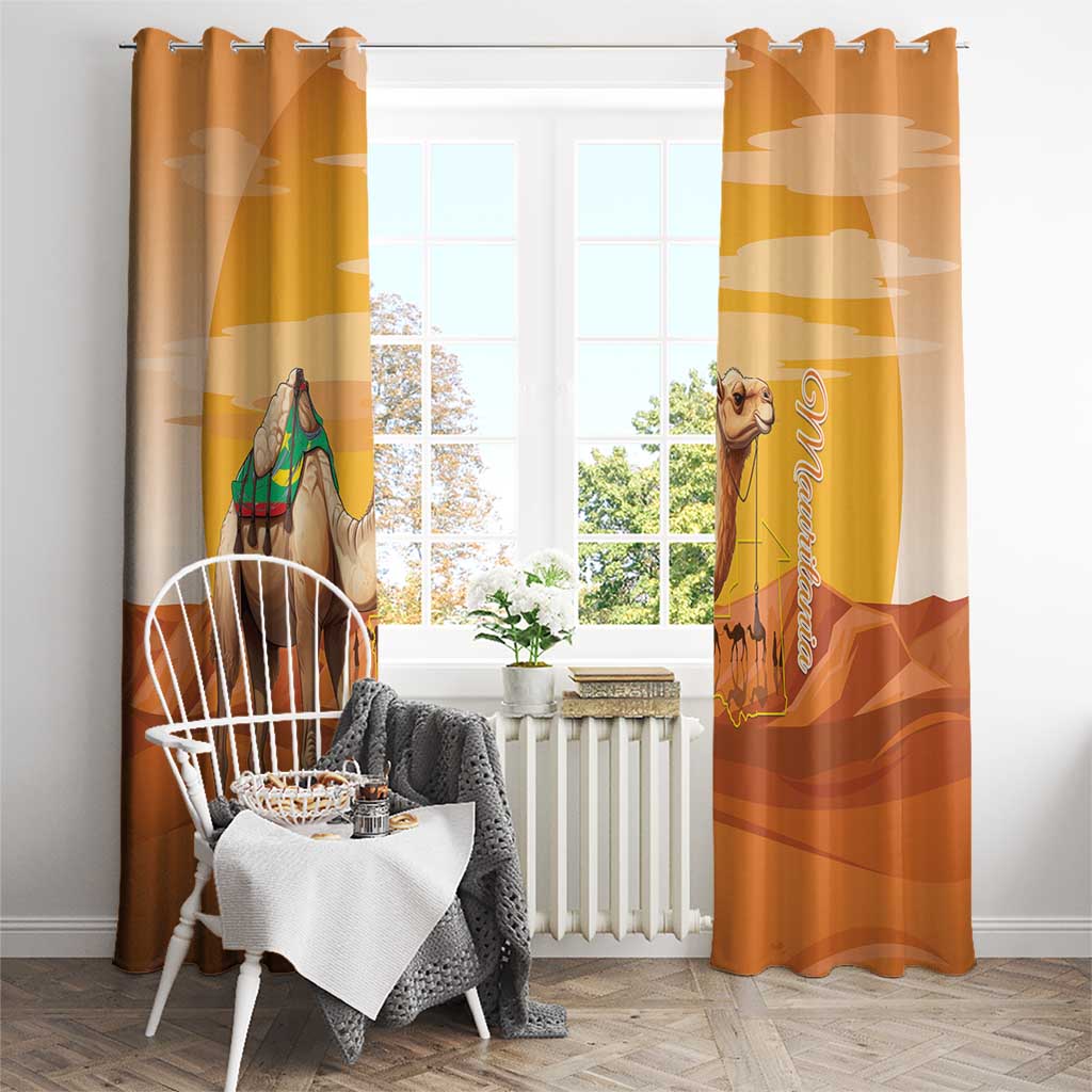 Mauritania Sahara Window Curtain Camel With Map - Wonder Print Shop