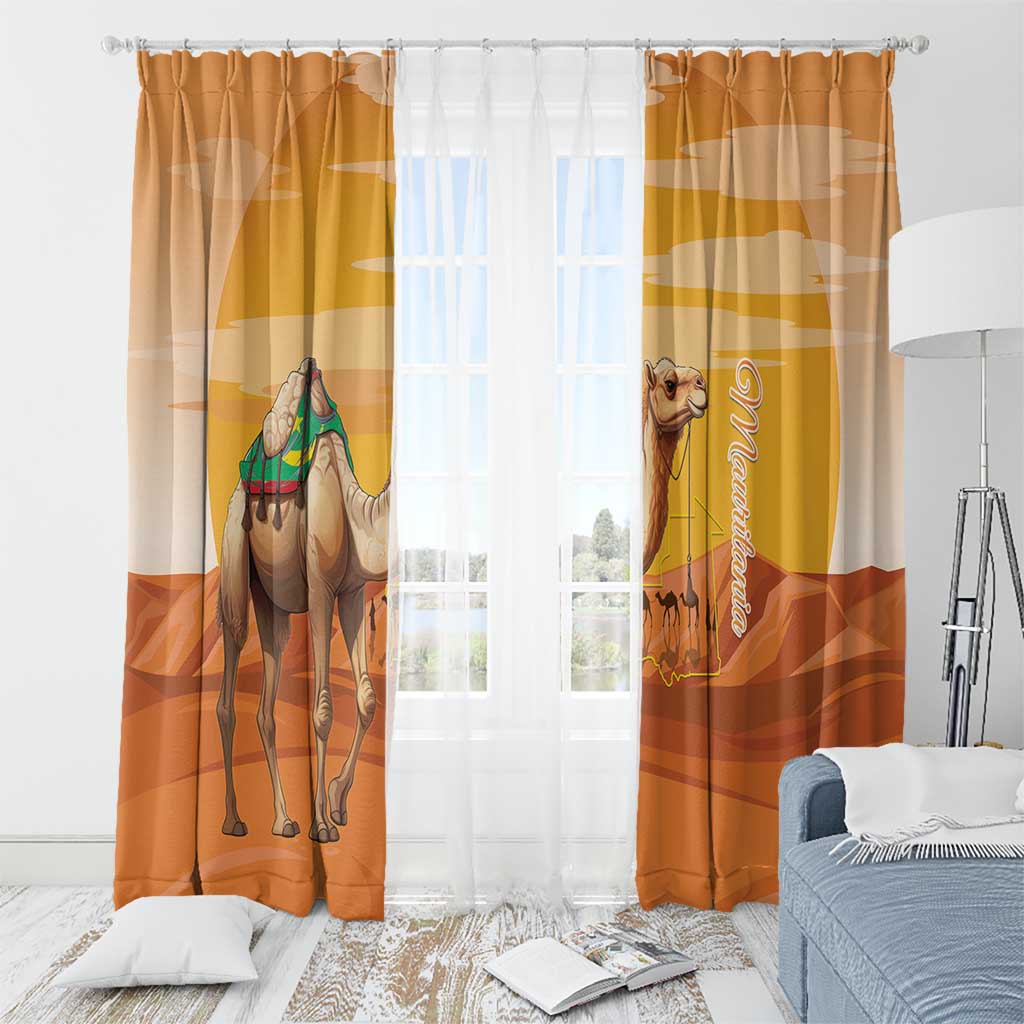 Mauritania Sahara Window Curtain Camel With Map - Wonder Print Shop