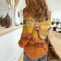 Personalized Mauritania Sahara Women Casual Shirt Camel With Map - Wonder Print Shop