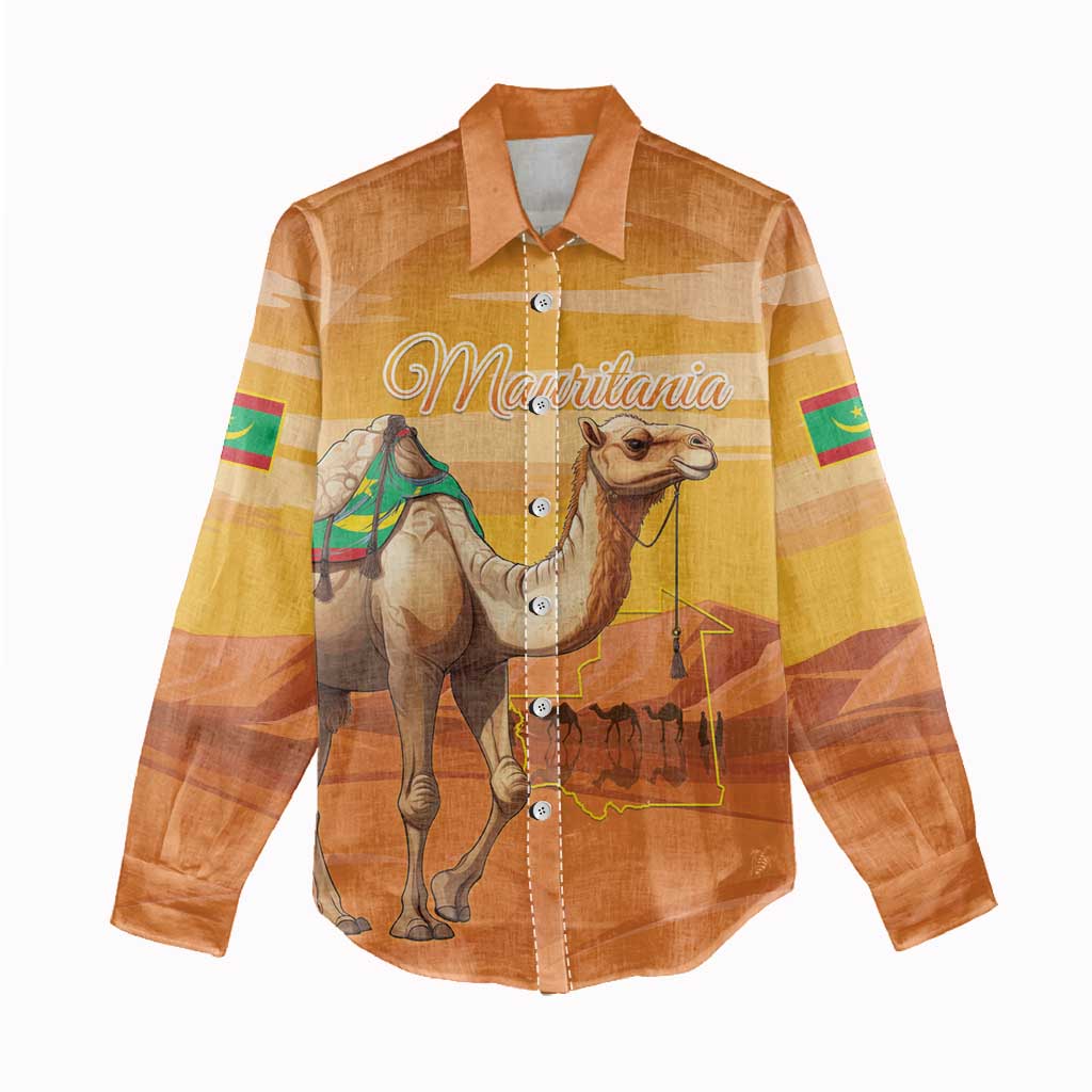 Personalized Mauritania Sahara Women Casual Shirt Camel With Map - Wonder Print Shop