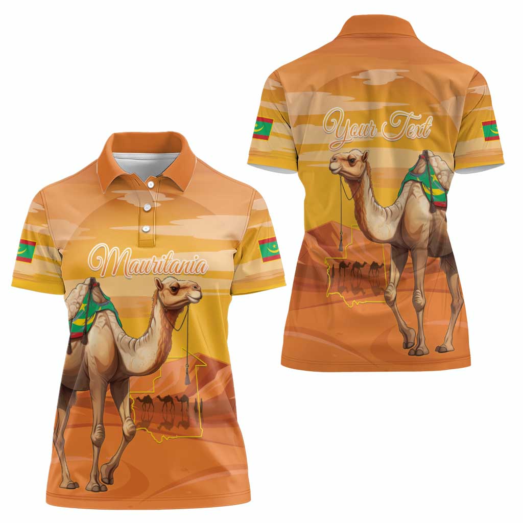 Personalized Mauritania Sahara Women Polo Shirt Camel With Map - Wonder Print Shop