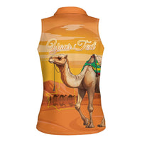 Personalized Mauritania Sahara Women Sleeveless Polo Shirt Camel With Map - Wonder Print Shop