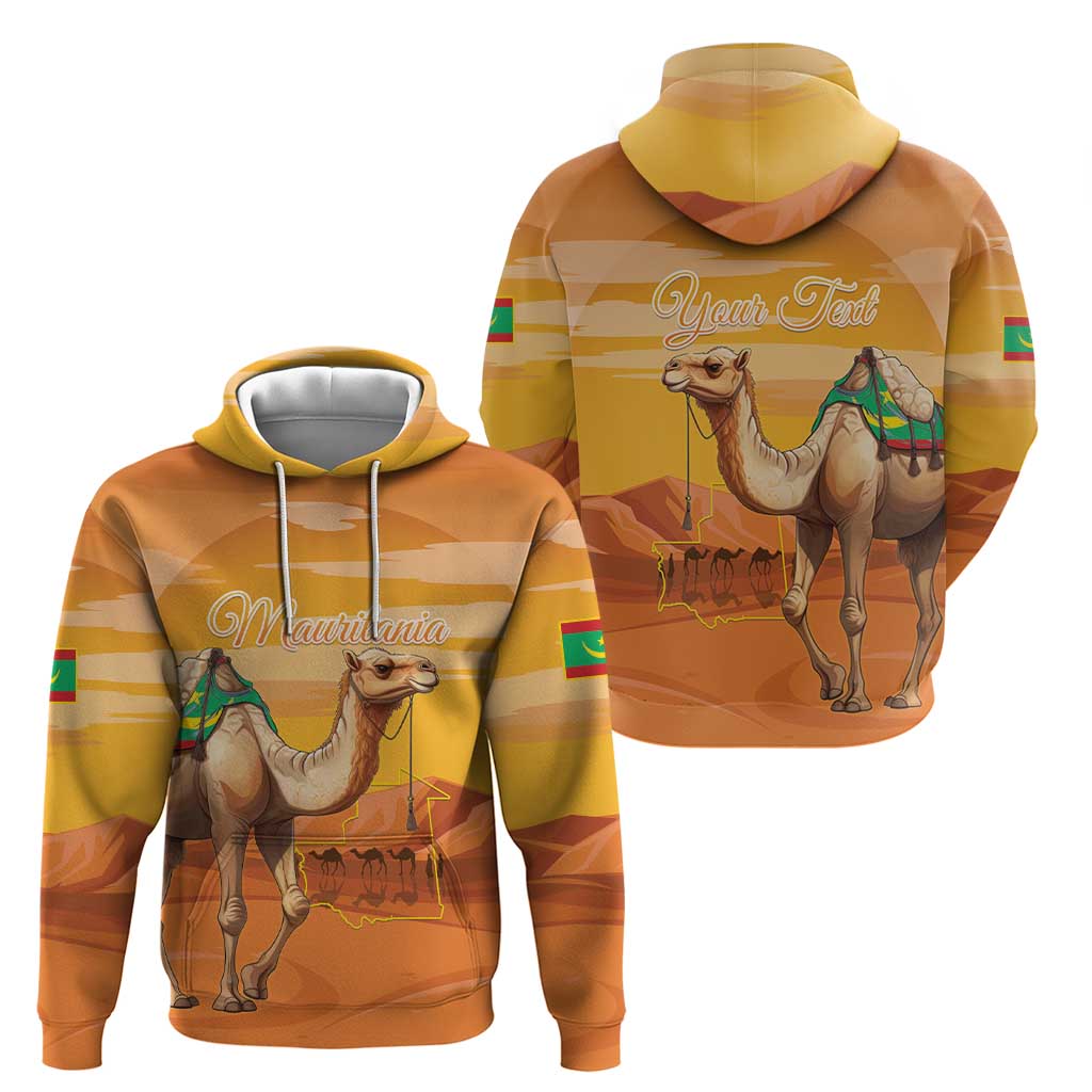 Personalized Mauritania Sahara Zip Hoodie Camel With Map - Wonder Print Shop