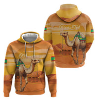 Personalized Mauritania Sahara Zip Hoodie Camel With Map - Wonder Print Shop