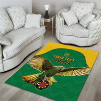 Custom Dominica Football Area Rug Sisserou Parrot Green Color - Wonder Print Shop