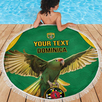 Custom Dominica Football Beach Blanket Sisserou Parrot Green Color - Wonder Print Shop